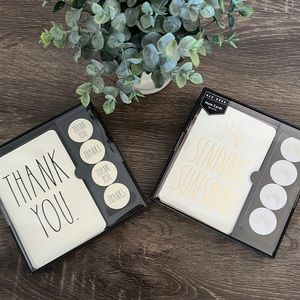 NEW 2 RAE DUNN Note Card Sets - Thank you & Sending Sunshine Cards